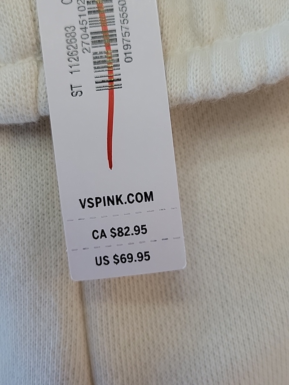 RARE PINK Victoria's Secret Beige Jogger Sweatpants Gold Sparkle Logo XL NWT - Picture 7 of 11